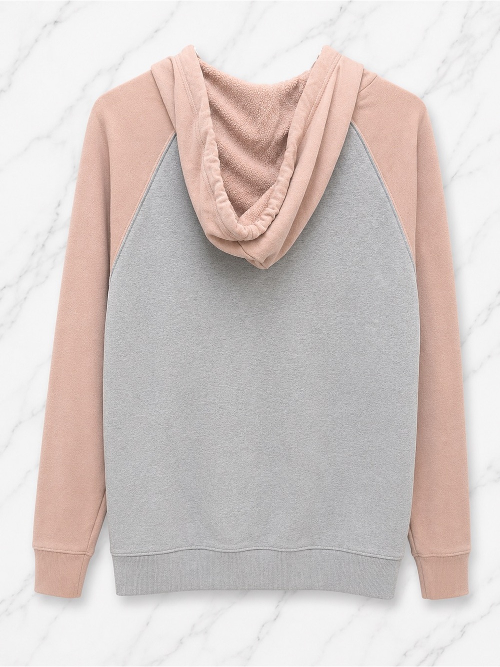 American Eagle Color Block Hoodie | Gray & Blush Pink | Size Medium - Picture 3 of 3